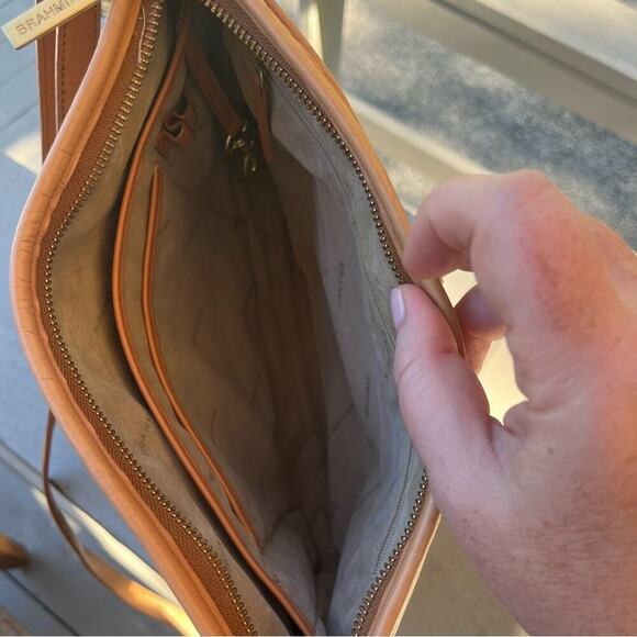 BRAHMIN Leather Woven Remy Bag, AUTHENTIC LUXURY, Brown - Picture 8 of 9